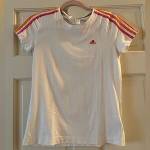 Adidas White Tee with Red Logo